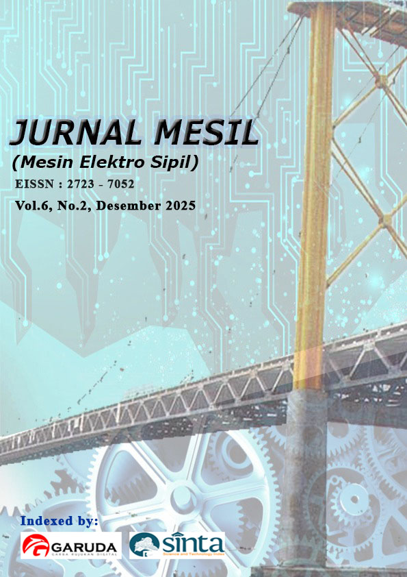 					View Vol. 6 No. 2 (2025): Jurnal MESIL (Mesin Elektro Sipil)
				